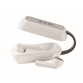 Set auriculares publicitarios con base de carga